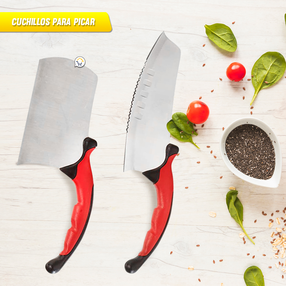 Miniatura 7 de Set cuchillos x10 Acero + Afilador SCA01